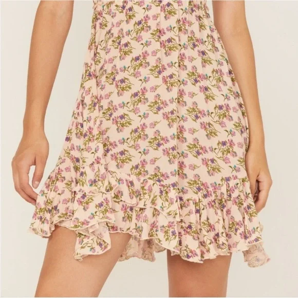 FREE PEOPLE WOMEN'S ADELLA FLORAL PRINT SLEEVELESS SLIP MINI DRESS - Picture 3 of 11